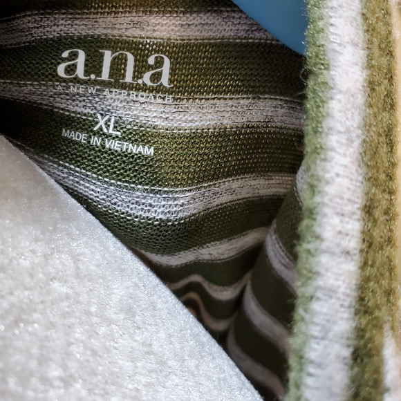 A.n.a Rich Avocado & Gray Striped L/s Popover Top Sz XL NwT - Picture 13 of 13